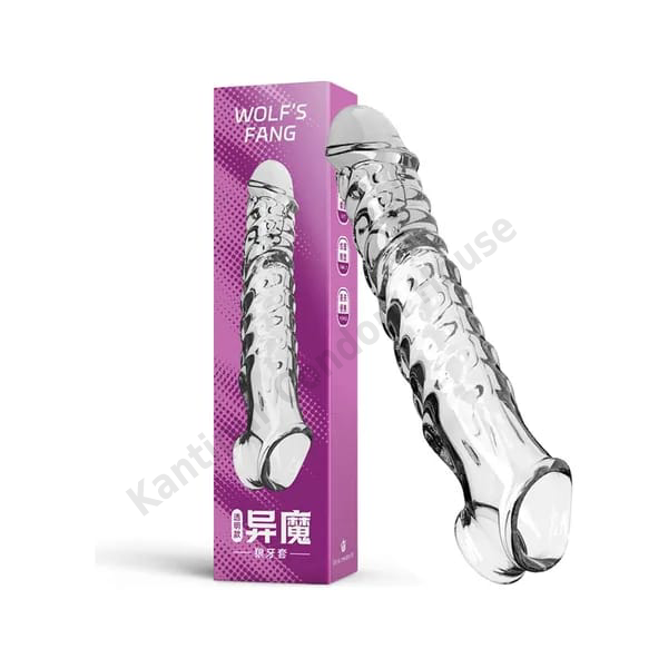 3" Add WOLF'S FANG 9"Full Realistic Textured Penis Sleeve Extender-6973823581312