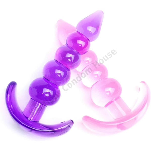 Anal Beads, Jelly Butt Plug, Anal Plug, G-spot Prostate Massager, Silicone Adult Sex Toys