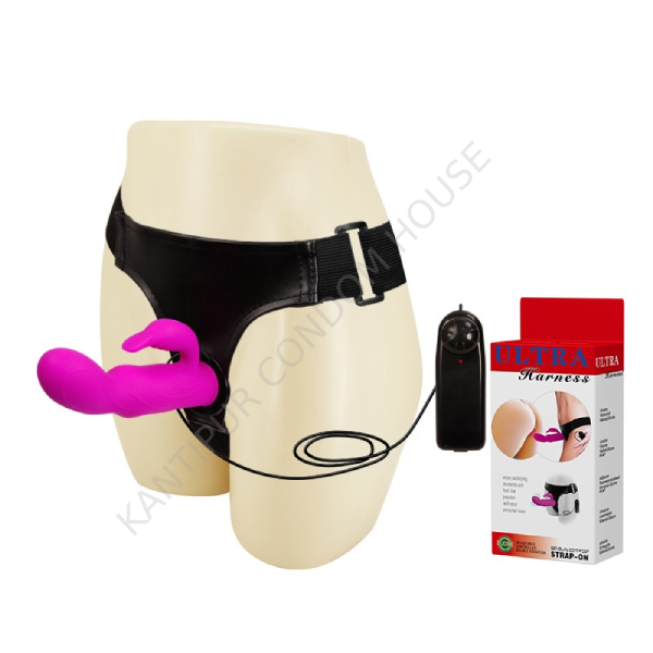 Ultra Harness Vibrator With Leather Strap-On BW-022042